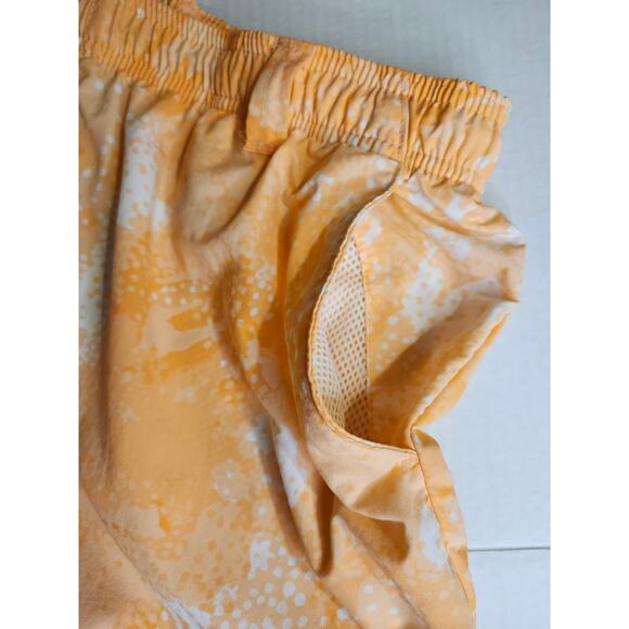 Columbia PFG Women's Drawstring Shorts Orange White Tie-dye Zip Pocket Large - Picture 3 of 11